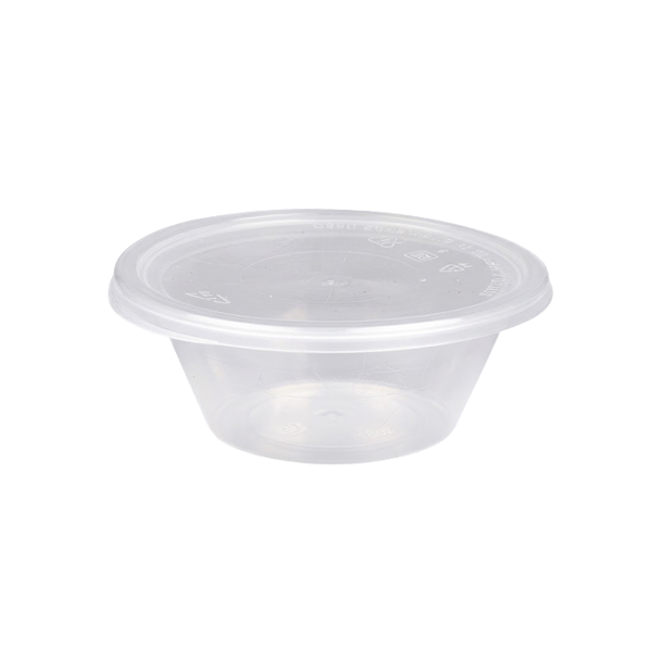 12oz Round Plastic Container + Lid
